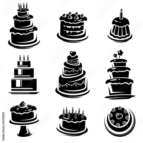 Cake set. Vector
