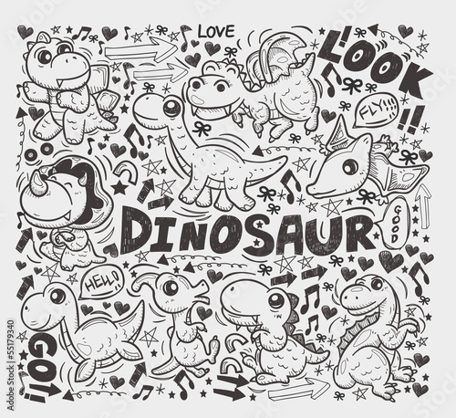 doodle dinosaur element