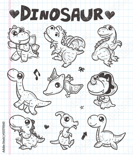 doodle dinosaur icons