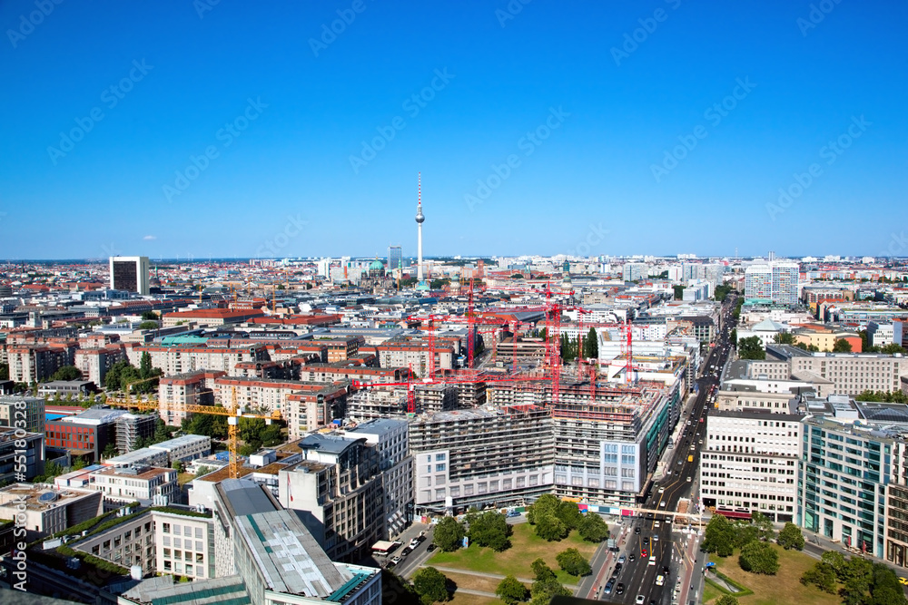 Fototapeta premium Berlin panorama. Berlin Catherdral and TV Tower