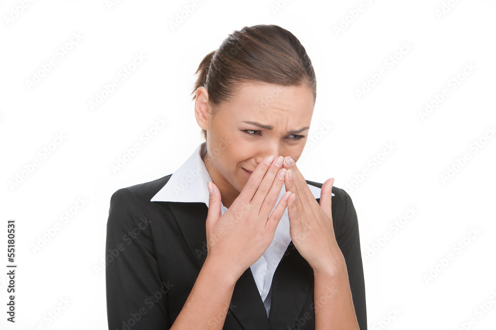 Depressed businessman. Portrait of young businessman crying and Depressed businessman. Portrait of young businessman crying and