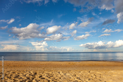 Fototapeta Naklejka Na Ścianę i Meble -  Beach in Jelitkowo on the Baltic coast near Sopot, Poland.