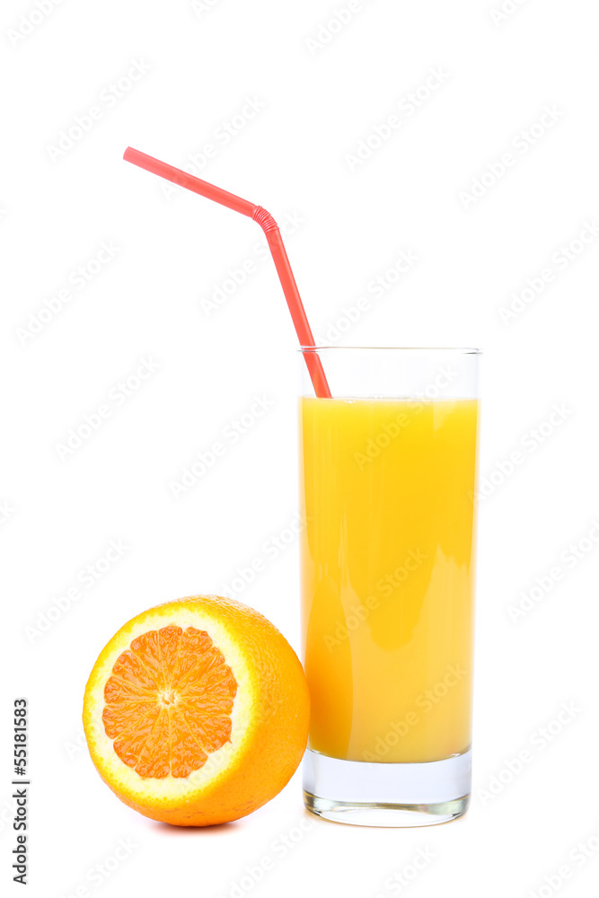 orange and juice isolated on white orange and juice isolated on white