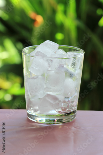 A glass of refreshing ice cube