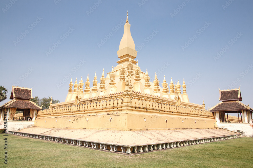 Golden pagoda in Vientiane, Laos