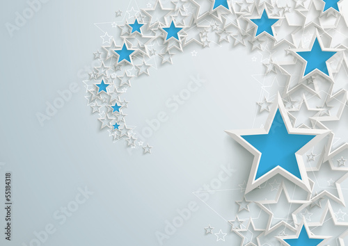 White Stars Blue Stardust PiAd