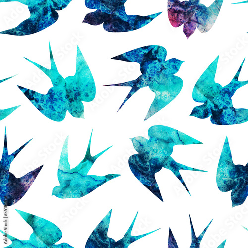 vintage pattern with little swallows