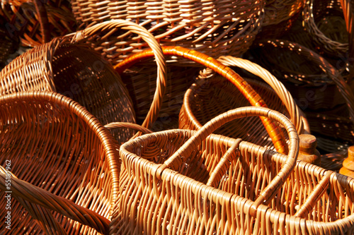 fragments of empty wicker basket
