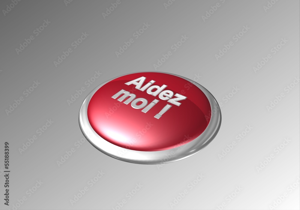 bouton 3D rouge aidez moi