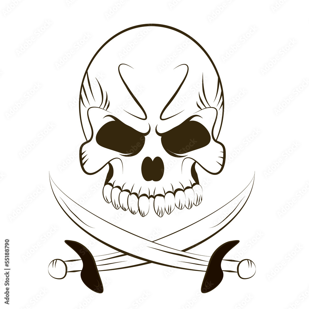 Fototapeta premium Pirate Skull and Swords