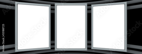 Three empty frames