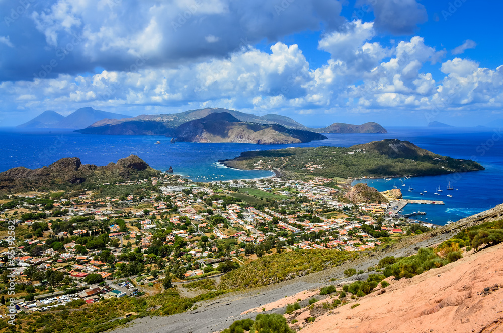Photography Poster Landscape view of Lipari islands in Sicily