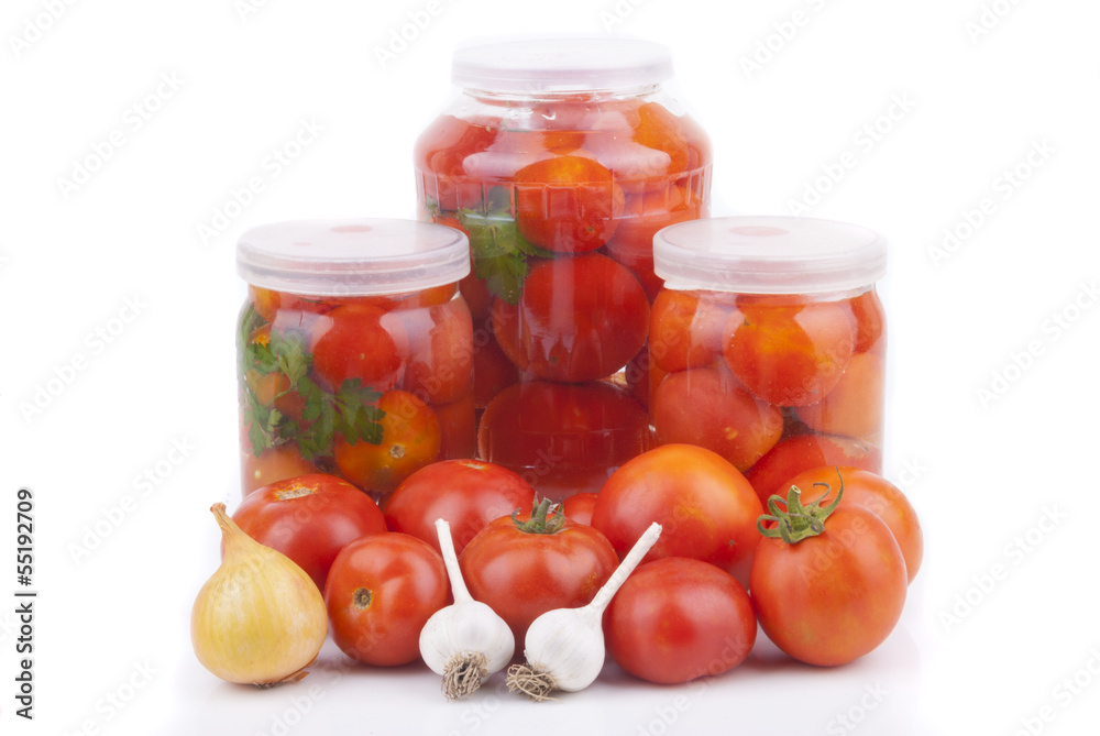 Fresh and canned tomatoes. Fresh and canned tomatoes.