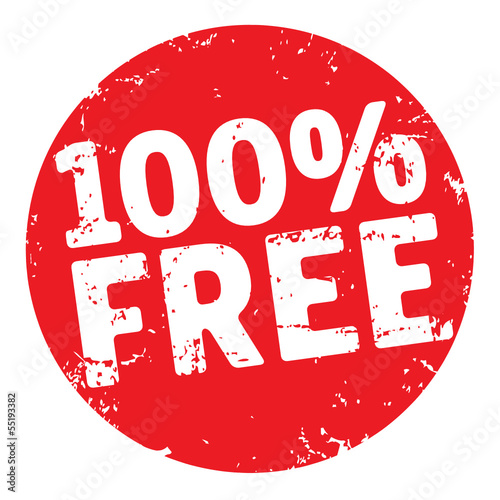 Grunge Button rund rot 100%free