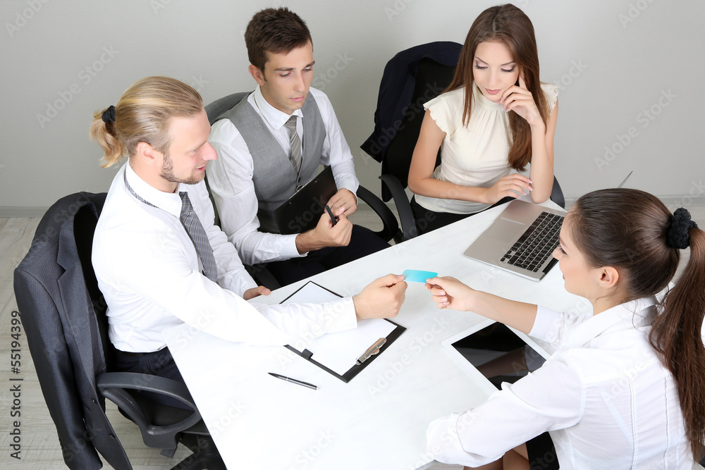 Fototapeta premium Group of business people having meeting together