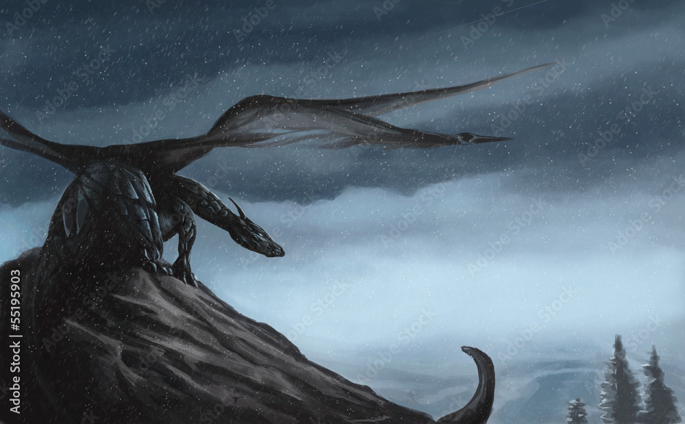 Naklejka premium Синий дракон