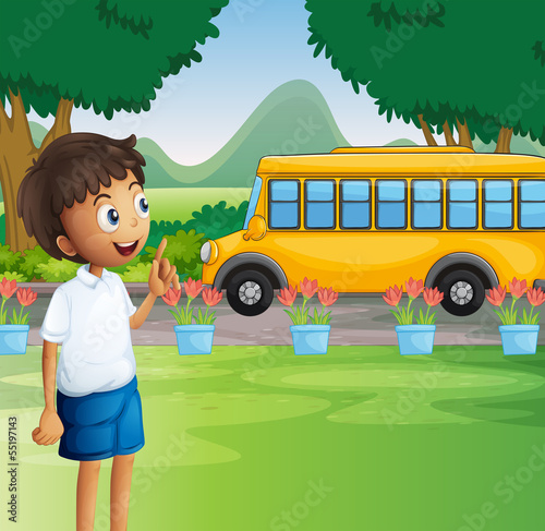 A young boy ready for school