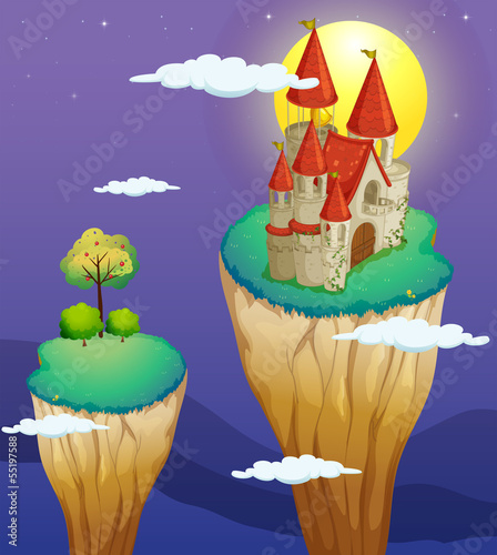 A castle at the topmost part of a landform