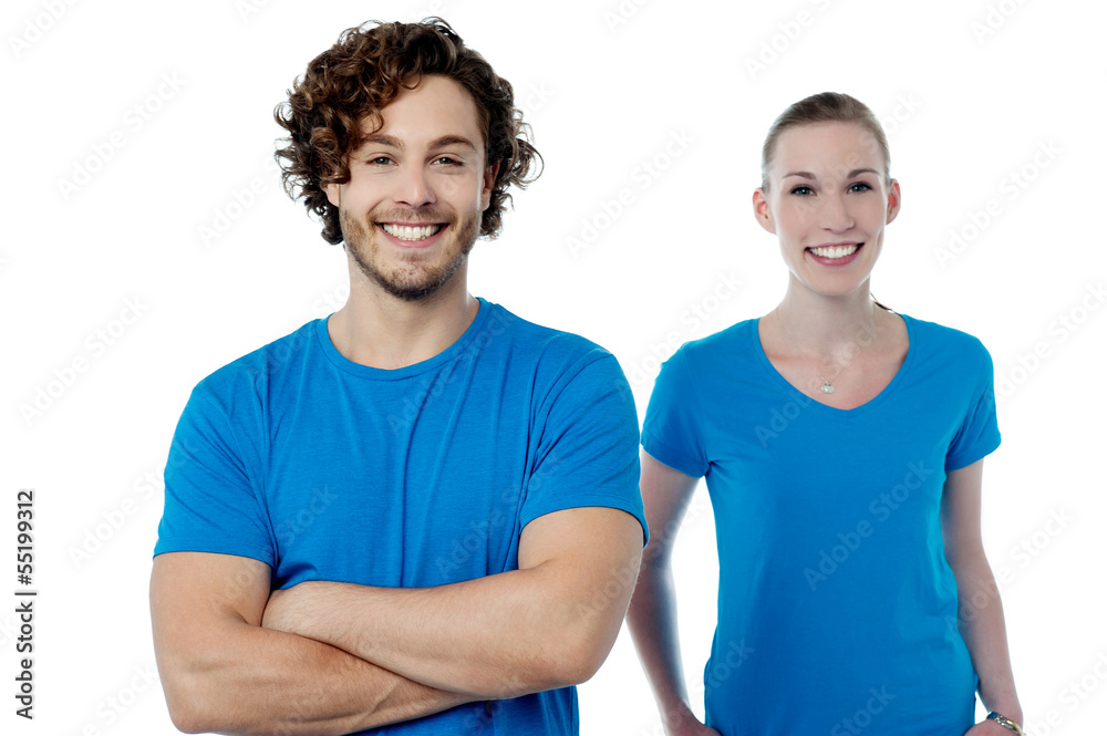 Smiling young couple in casuals Smiling young couple in casuals