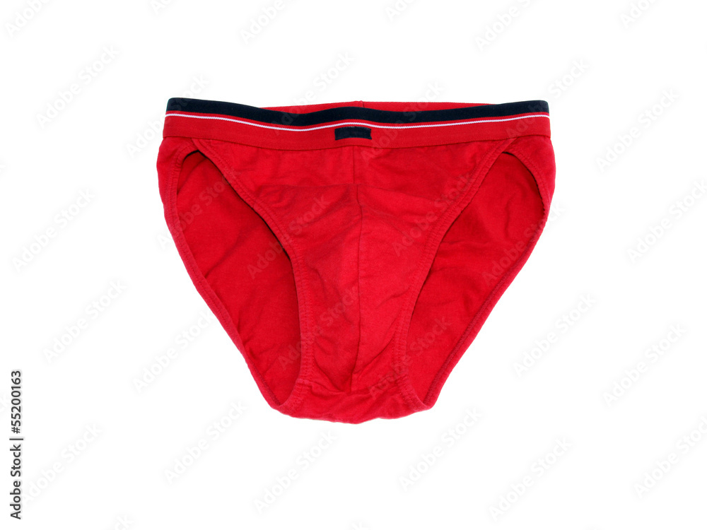 Red men's underwear (thongs) on a white background Red men's underwear (thongs) on a white background