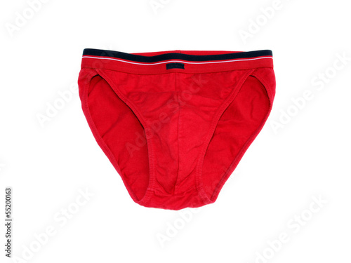 Red men's underwear (thongs) on a white background