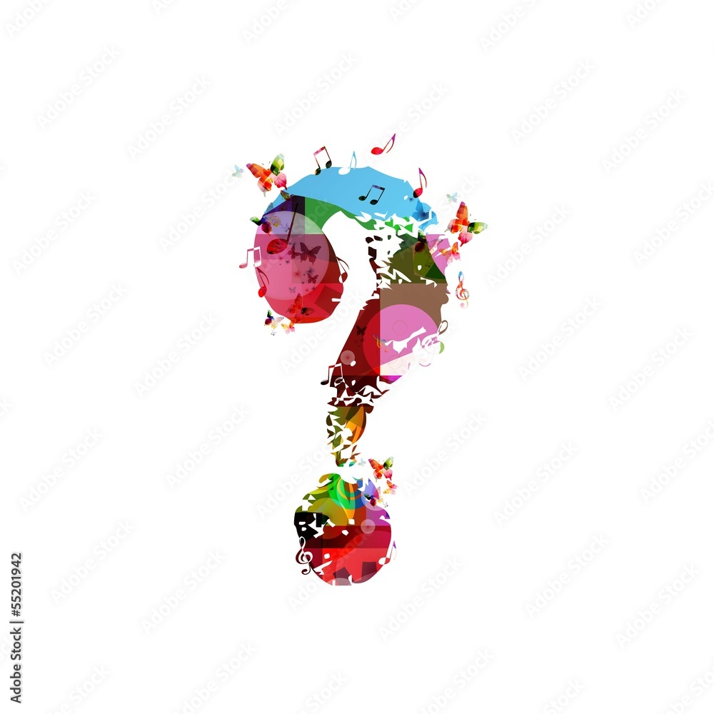 Colorful vector question mark background with butterflies Stock Vector ...