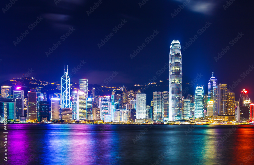 Fototapeta premium Hong Kong skyline at night