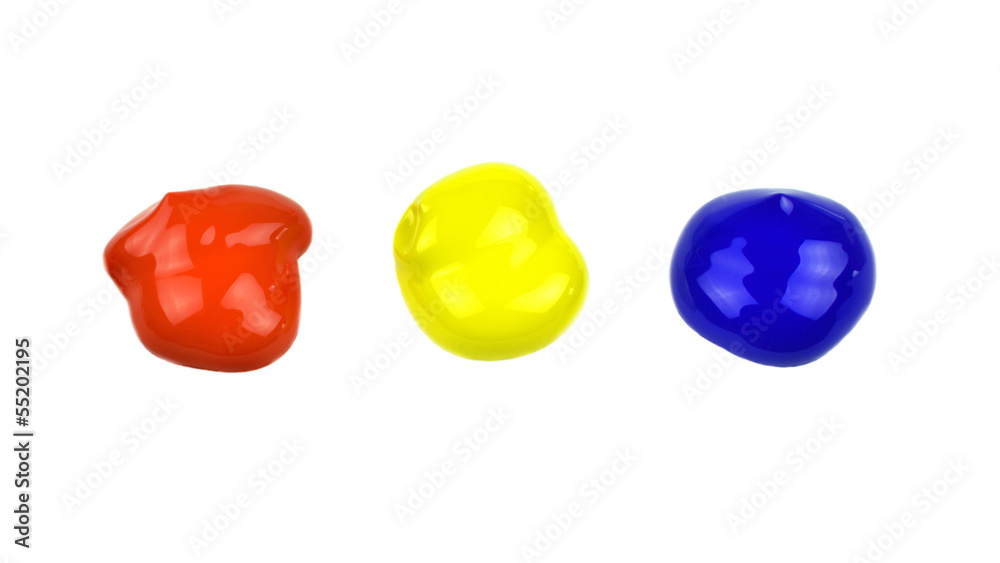 Naklejka premium Primary oil colors isolated on white background