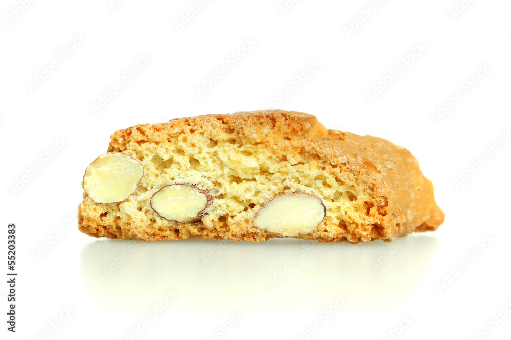 Italian almond cookies on white background Italian almond cookies on white background