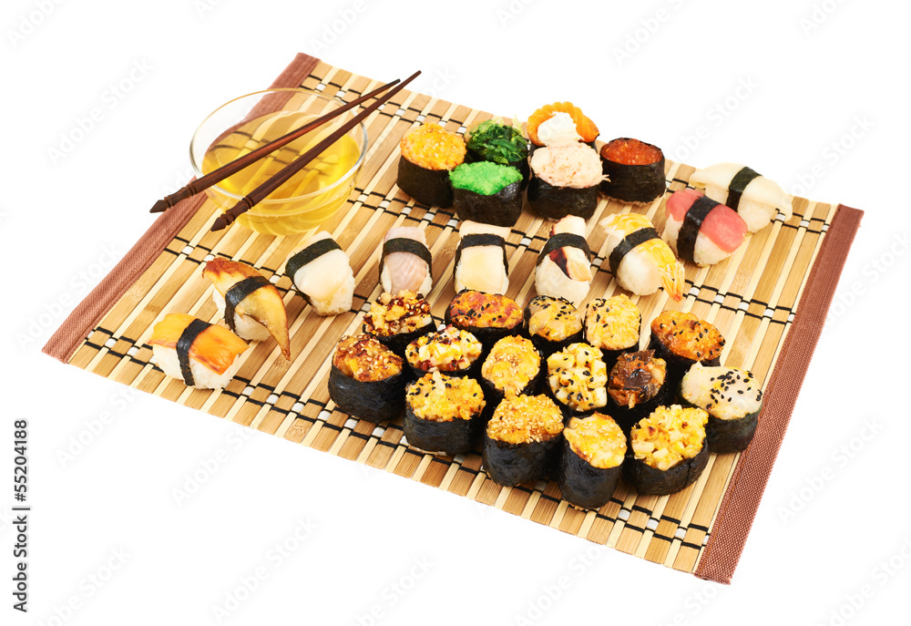 Nigirizushi and baked sushi composition Nigirizushi and baked sushi composition