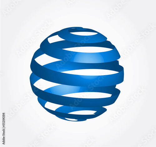 Fototapeta Naklejka Na Ścianę i Meble -  Business symbol - 3d Ribbon Sphere