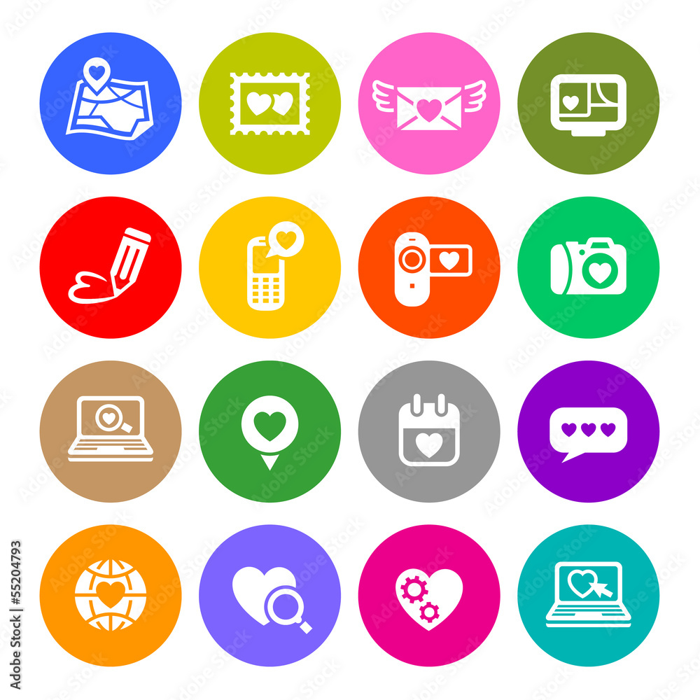 Set valentine's day buttons, love Internet signs Set valentine's day buttons, love Internet signs