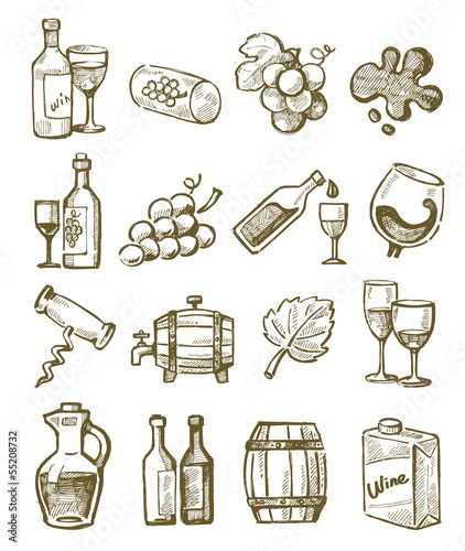 hand draw wine