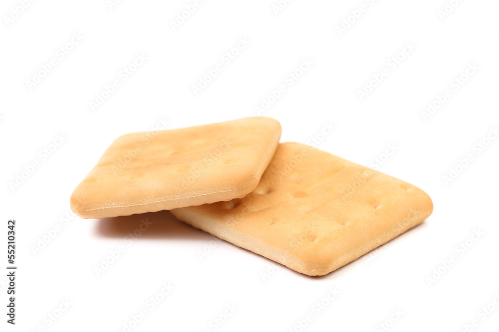 Saltine soda cracker isolated on white