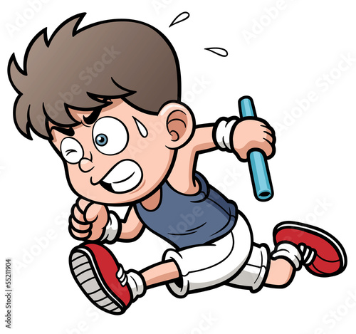 Vector illustration of Runner boy