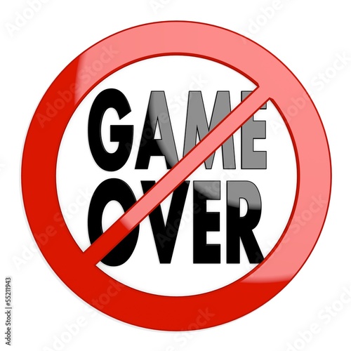 Wallpaper Mural 3d render of a restricted game over sign not allowed Torontodigital.ca