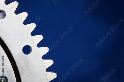 part of gears, blue background