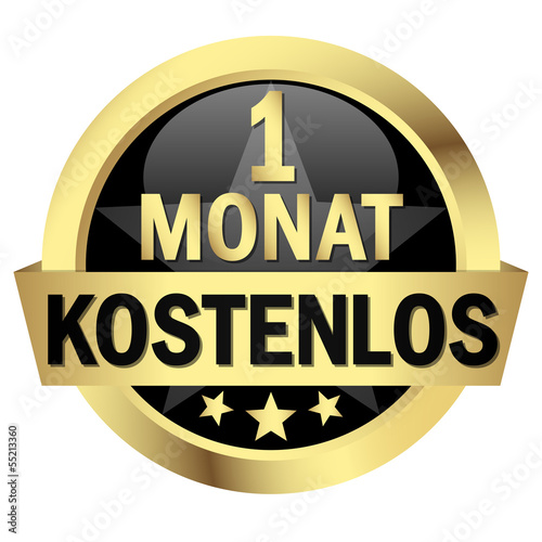 Button mit Banner " 1 MONAT KOSTENLOS "