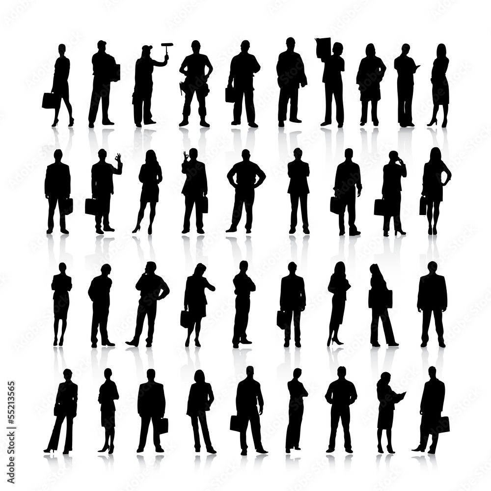 Business people silhouettes. Vector.