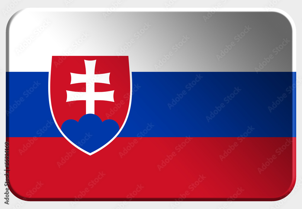 Fototapeta premium Slovakia 3D realistic flag on white background