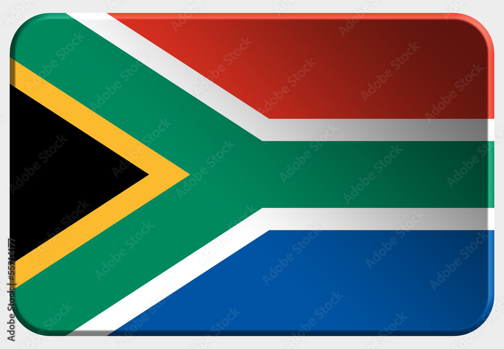 South Africa 3D realistic flag on white background South Africa 3D realistic flag on white background