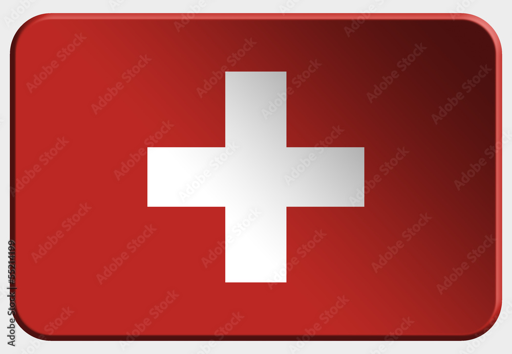 Switzerland 3D button on white background Switzerland 3D button on white background