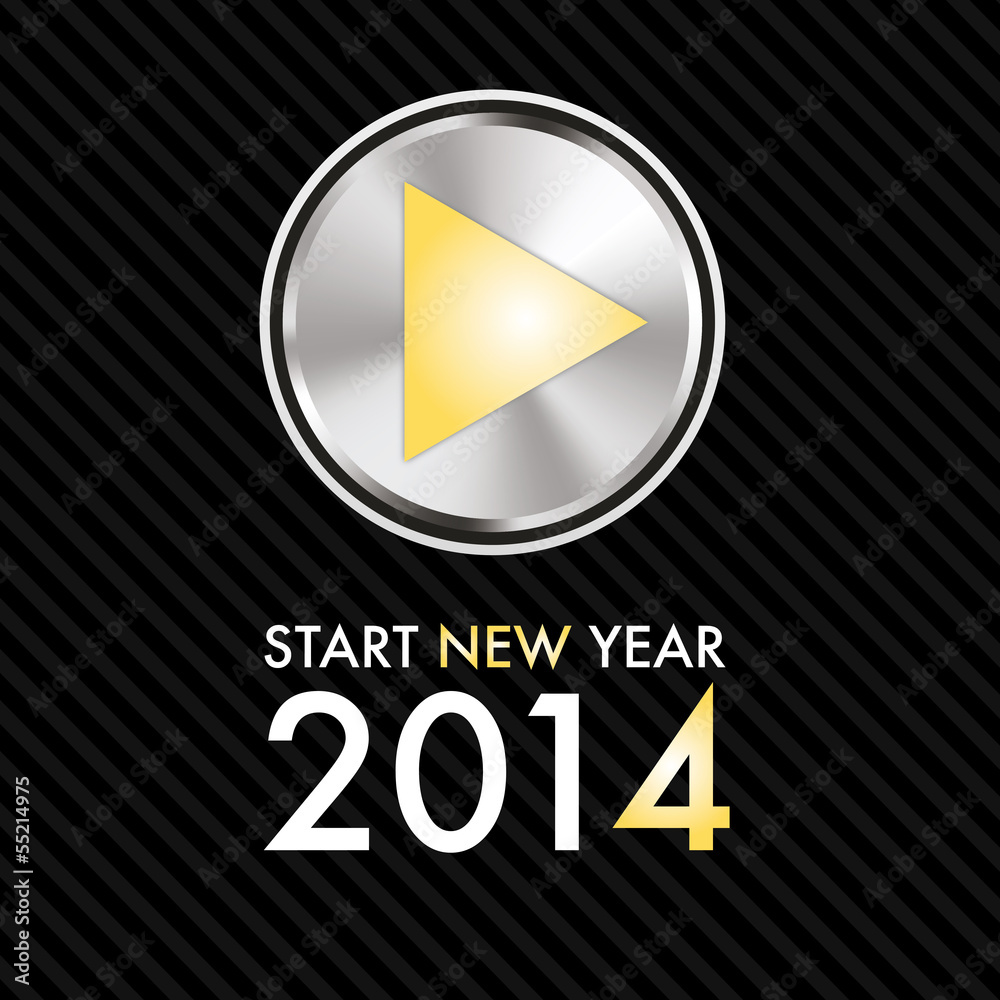 Silvester 2014 Start New Year - Play Button Silvester 2014 Start New Year - Play Button