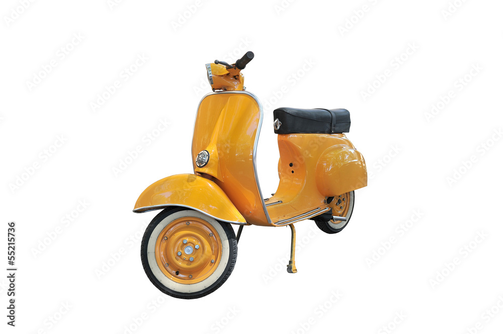 Naklejka premium yellow vintage scooter