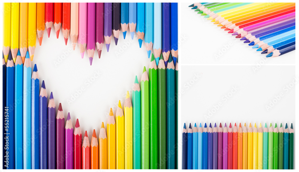 Obraz premium Colour pencils isolated on white background