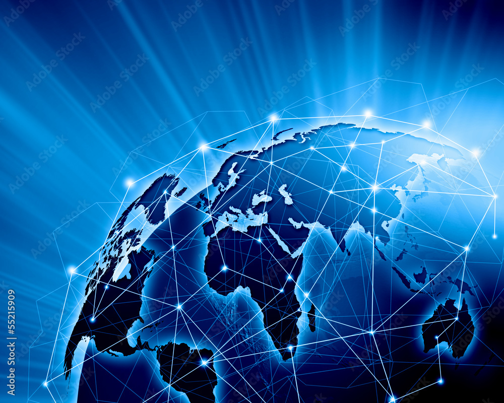 Fototapeta premium Blue image of globe