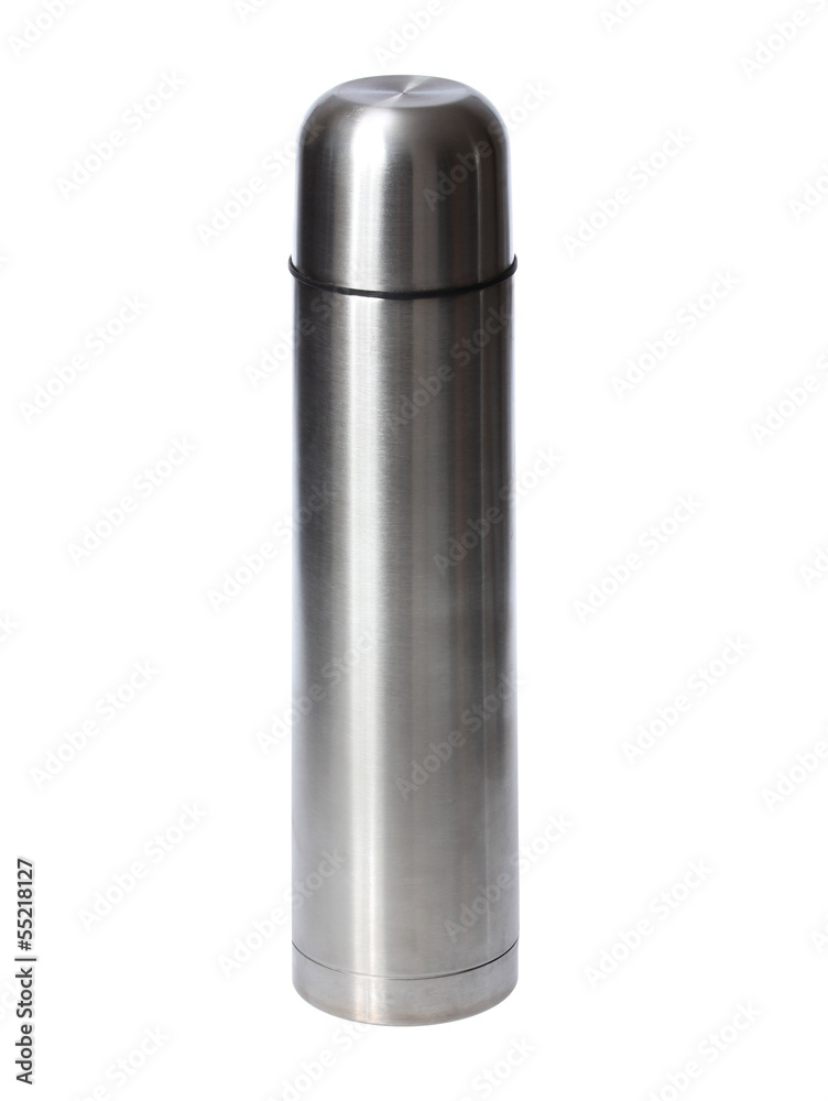 Metal thermos isolated on white background Metal thermos isolated on white background