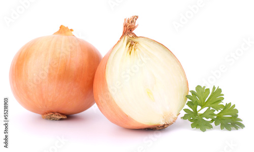 Onion vegetable bulbs isolated on white background