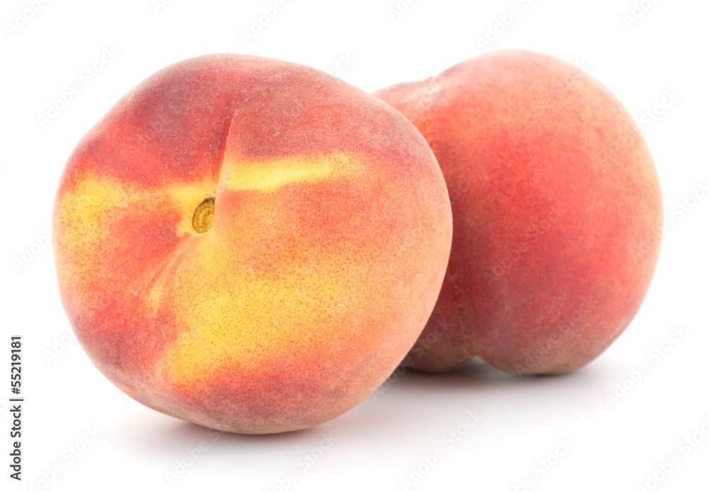 Ripe peach fruit isolated on white background Ripe peach fruit isolated on white background