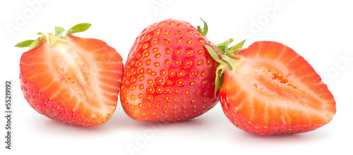 Strawberry isolated on white background closeup
